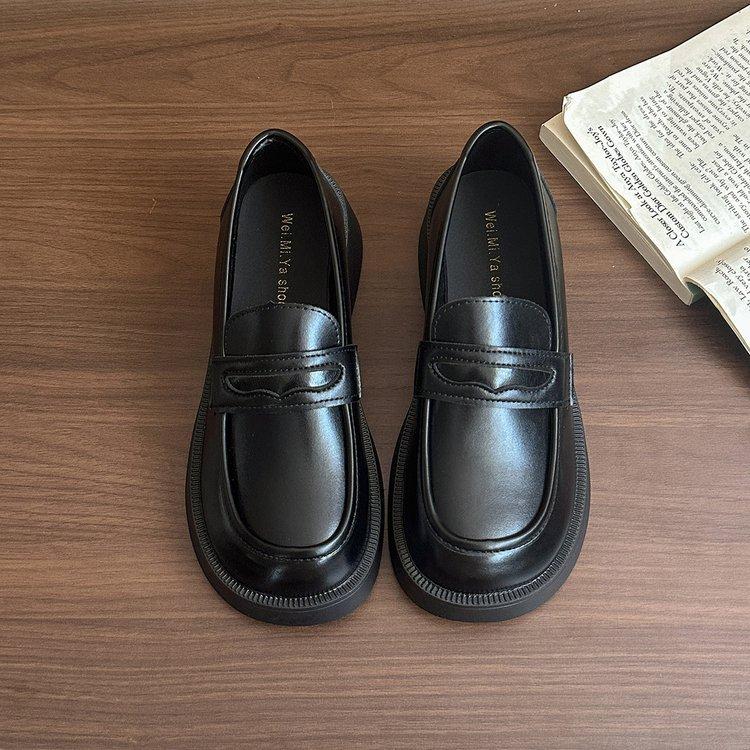 

Real soft leather~ College style small leather shoes women s 2025 new versatile spring and autumn black leather shoes single shoes casual loafers 40