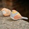Creative Cute Wood Carving Bird Mini Carving Small Bird Ornament Handmade Painting Wooden Bird Figurine Tabletop