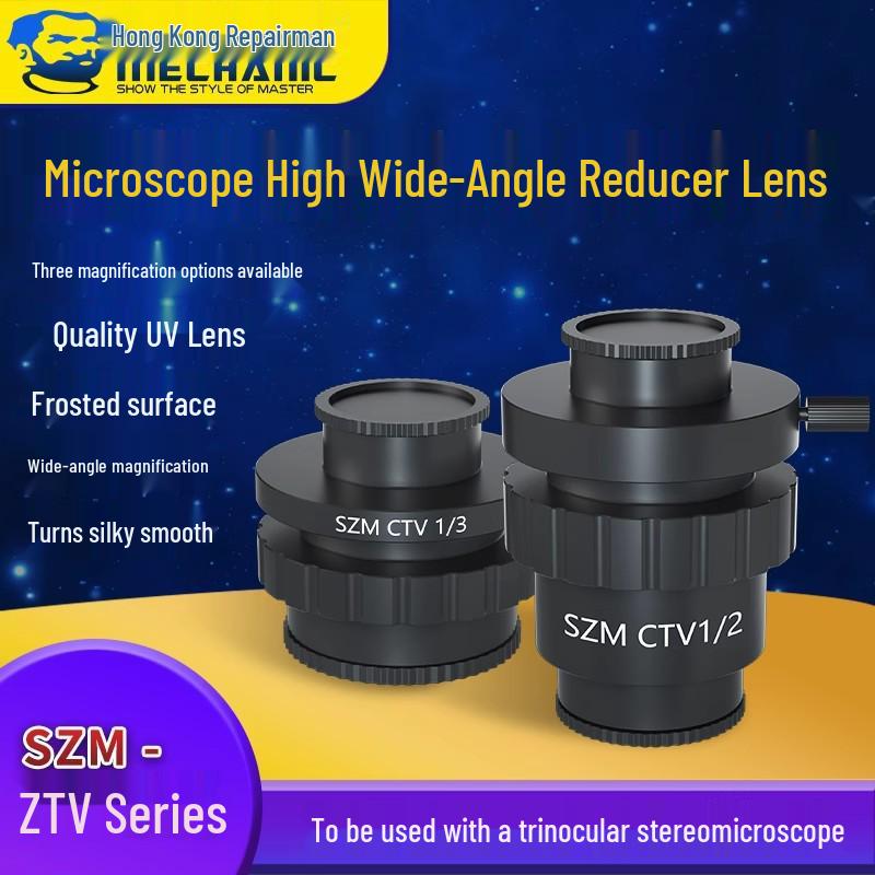 Wide-Angle Eyepiece Stereo Microscope with Reticle and Lens Adapter