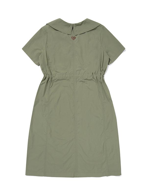 BBC EARTH W Sailor Collar Dress_Ash Khaki