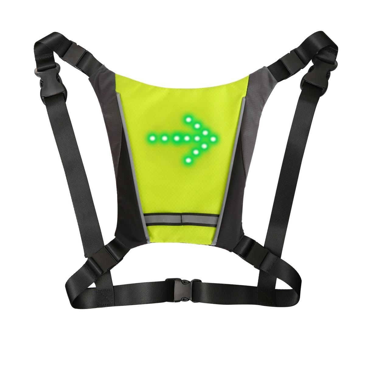 LED Turn signal Light Vest Bicycle Reflective Warn Bike Led signal Vest Wireless Turn signal Running S&LW-SV2 зелёный