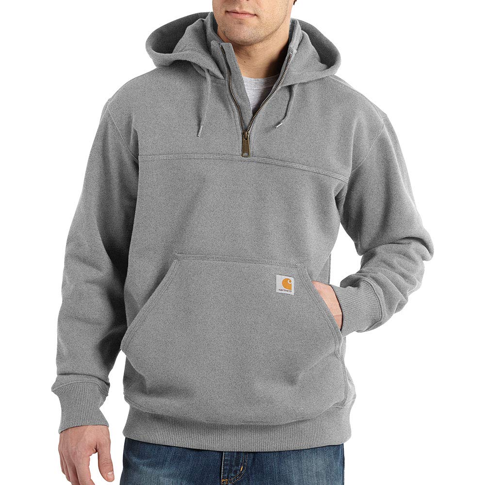 Carhartt Rain Defender Paxton Heavyweight Hooded Zip Moc Heather Men s Sweatshirt, Gray, X-Large серый