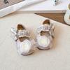 Girls' small leather shoes2026Spring new mesh floral princess shoes, soft sole, non-slip, Korean style fashion shoes for little girls