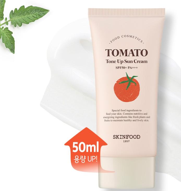 SKINFOOD Tomato Tone Up Sunscreen SPF50+ PA+++ | Brightening & UV Protection | 50ml