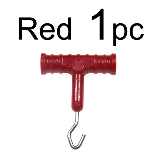 Bimoo T-förmiges Karpfenangel-Rigging-Werkzeug, Edelstahl-Knotenzieher, rutschfester Griff, Angelschnur-Knotenzieher, 5 Farben optional