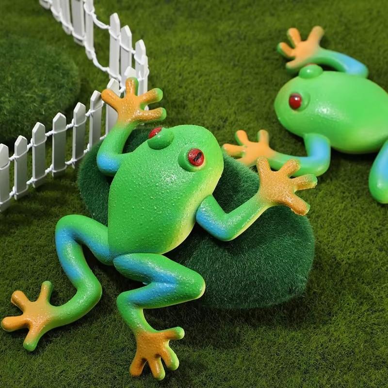 Tricky Decompress Frog Toy Simulation Frog Model Soft Rubber Fake Frog Sensory Game Excellent Gift For Children Funny Mischief
