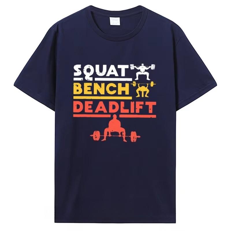 Funny Powerlifting Squat Bench Deadlift Weightlifting TShirt Cotton Streetwear Unisex Clothing 2026 Summer Tshirt