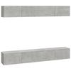 VidaXL Wall-mounted TV Cabinets 4 Pcs Concrete Grey 100x30x30 Cm 3114193