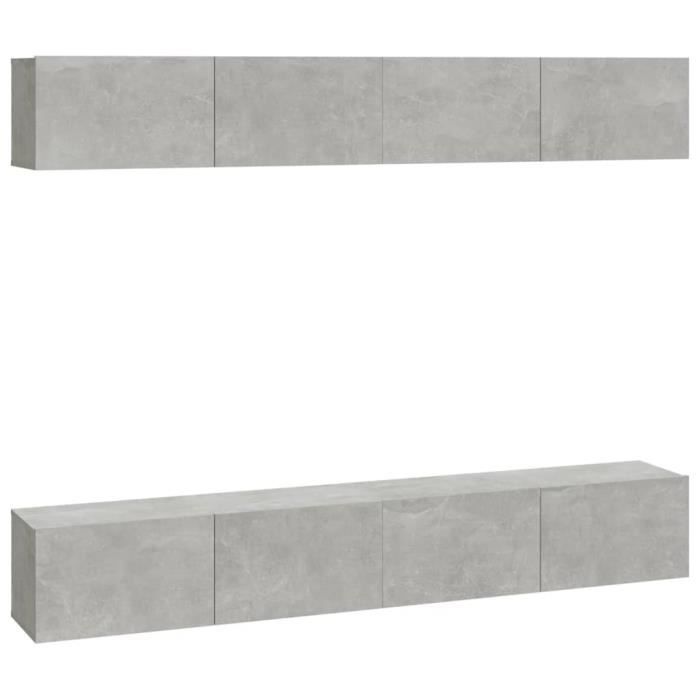 VidaXL Meubles TV muraux 4 pcs Gris béton 100x30x30 cm 3114193