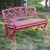 Wrought Iron Outdoor Double Bench with Backrest for Patio or Balcony
