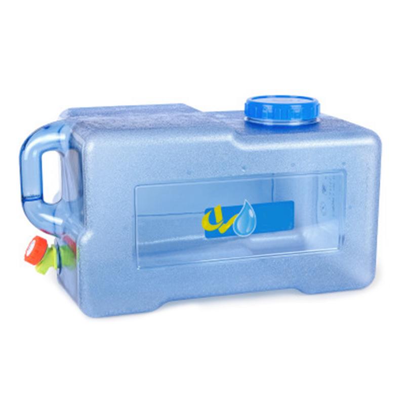 5L// 8L Car Portable Handheld Water Container PC Outdoor Large Water Container Self-Driving Trip Water Bucket with Faucet Camping Square Barrel Plastic Storage Bucket