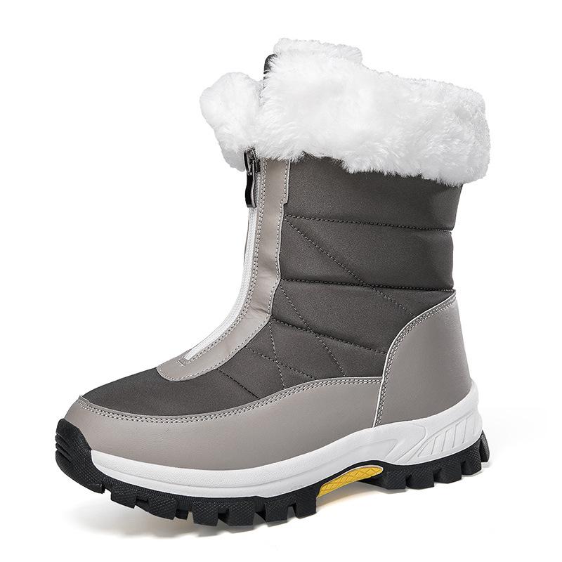 Women's Fleece-Lined High-Top Snow Boots - Warm, Thick, Plus Size Cotton Short Boots for Autumn/Winter Fashion