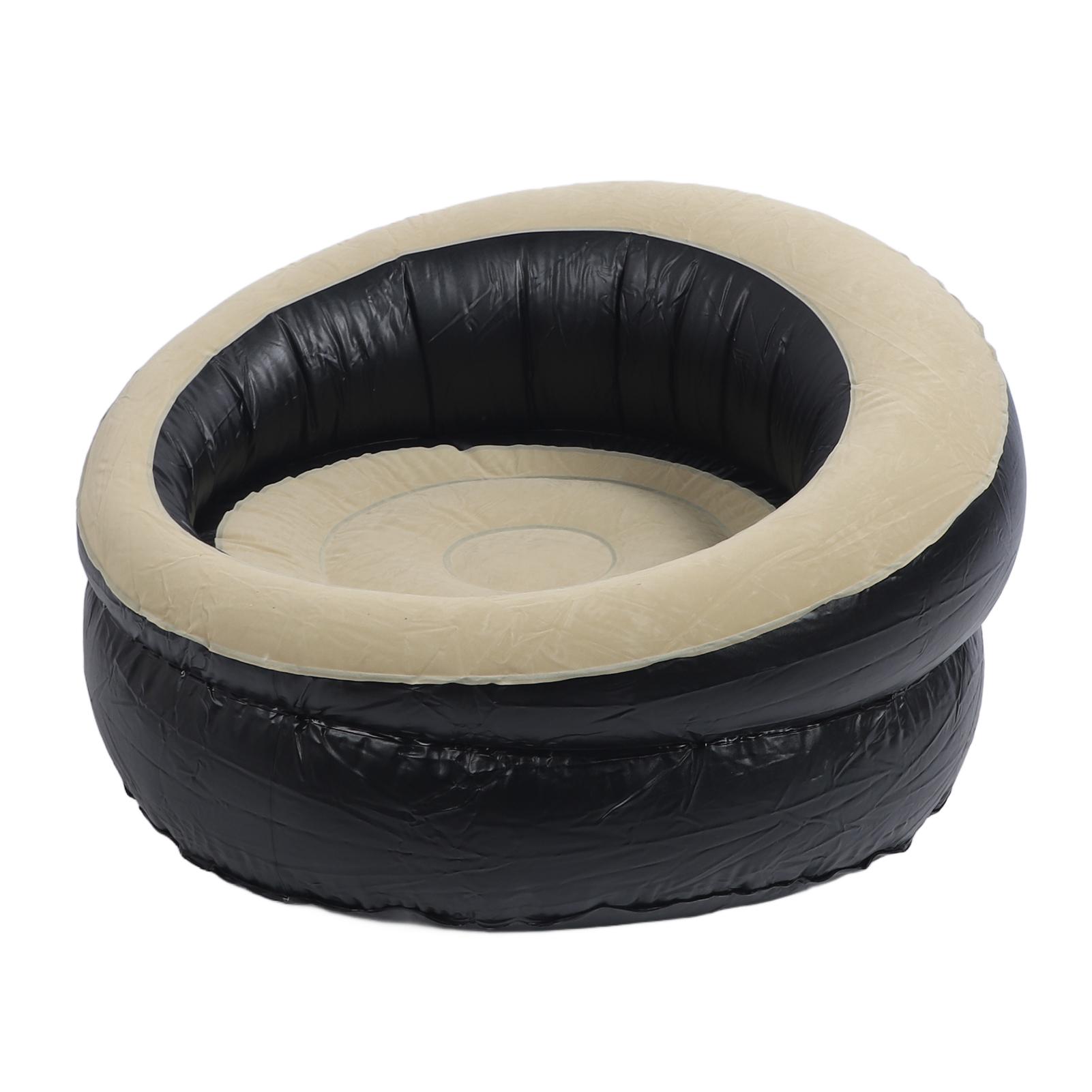 

Inflatable Couch PVC Flocking Portable Ergonomic Blow Up Sofa Ch for Living Room Bedroom Outdoor Travel