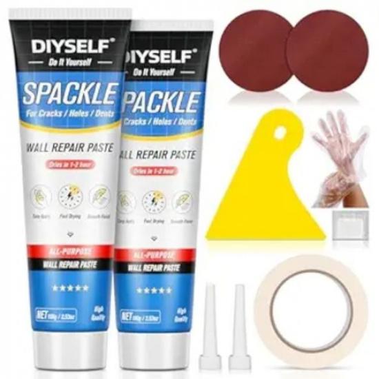 Drywall Repair Kit - Fast-Drying, 9 Pack Spackle Wall Repair Kit with Putty &