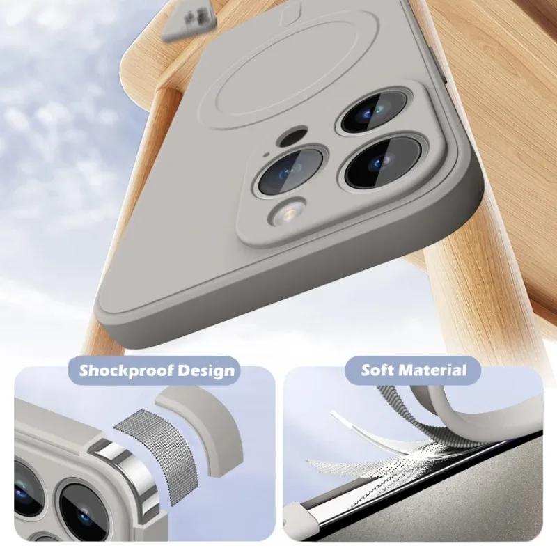 Flüssigsilikon Original Hülle Für iPhone 15 16 14 Plus 13 12 Mini 11 Pro Max X XR XS Für Magsafe Magnetisch Stoßfest Weiche Abdeckung