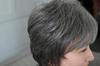 All-in-one wig for ladies, minimum short length, heat-resistant dark gray hair