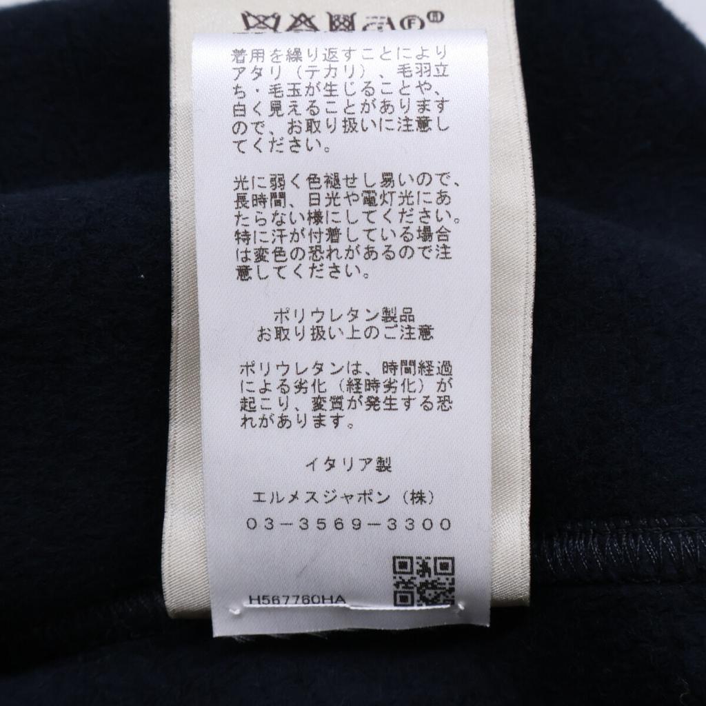 Hermes [Domestically Authorized] H567760HA Ex-Libris Crew Neck Fleece-Lined Sweatshirt/ Tops M NavyUsed