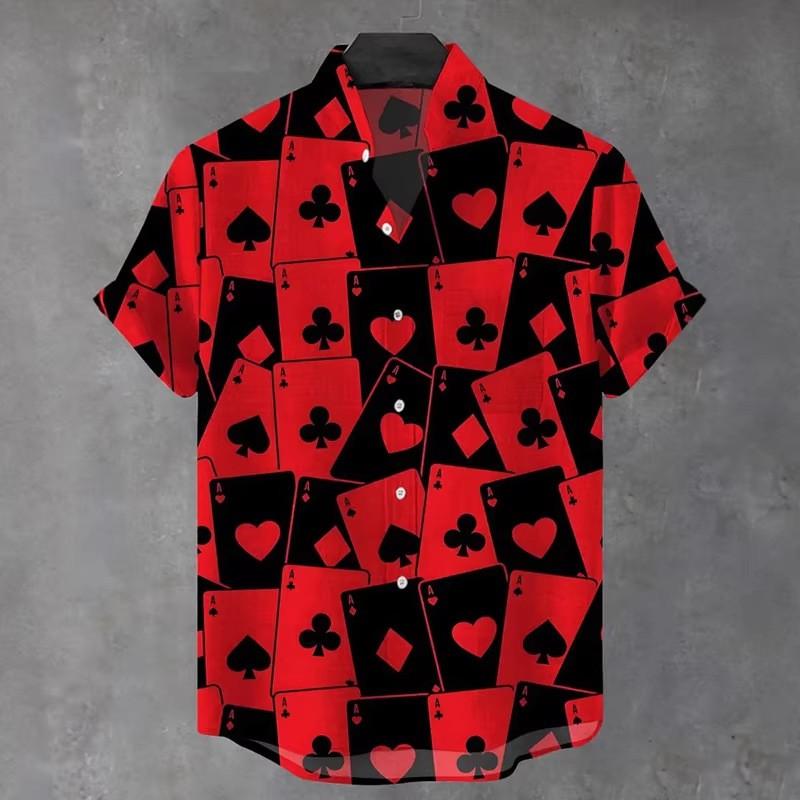 Leisure New Hawaii Springsummer Fashion Street Walk Tourist Beach Printed Full Open Short Sleeve Button Shirt Quick Shipping