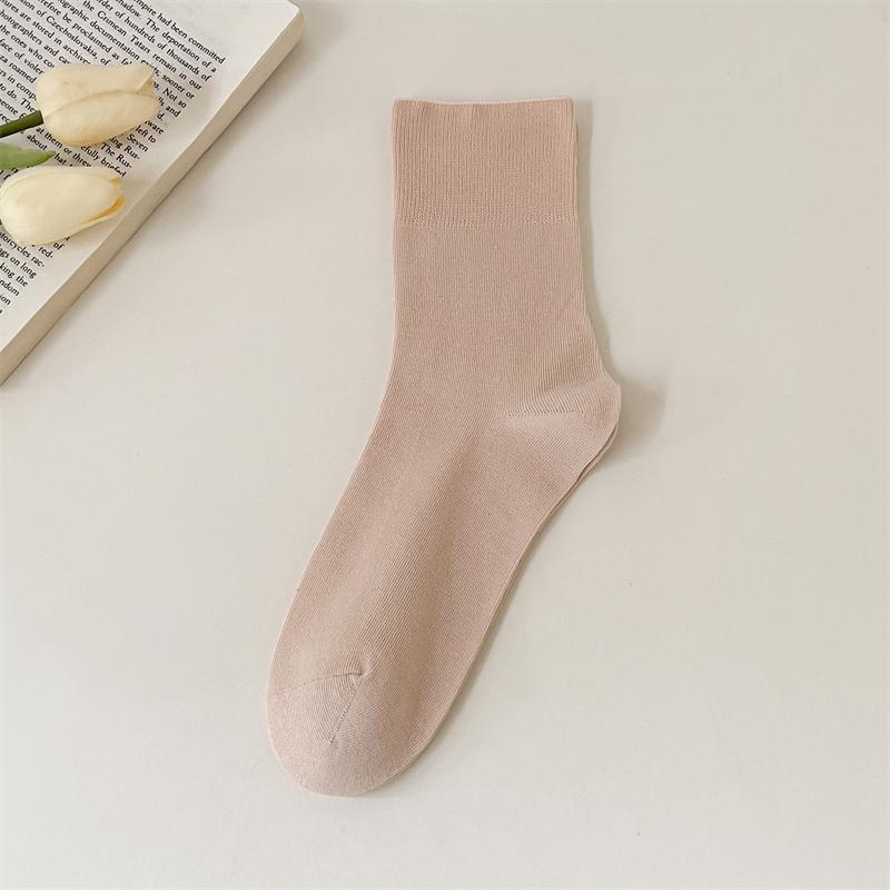 Women Socks Thin Summer New Solid Colorful Plain Crew Socks Casual Girls Trendy Simple Breathable Anti-pilling Loose Socks