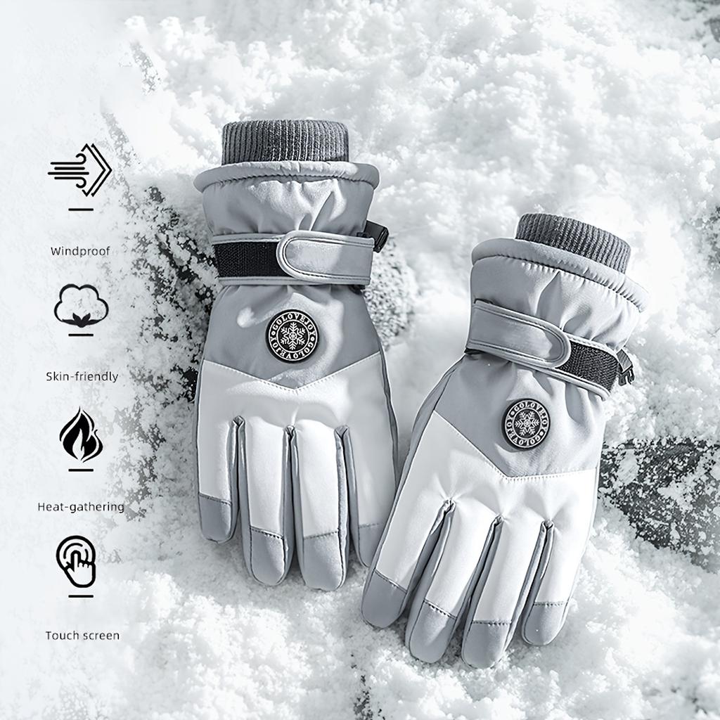 [Warm Ski Gloves] Winter Warm Touchscreen Gloves Thickened Windproof Cold-Resistant Outdoor Sports Cycling Hiking Gloves, High-Quality Couple Gloves