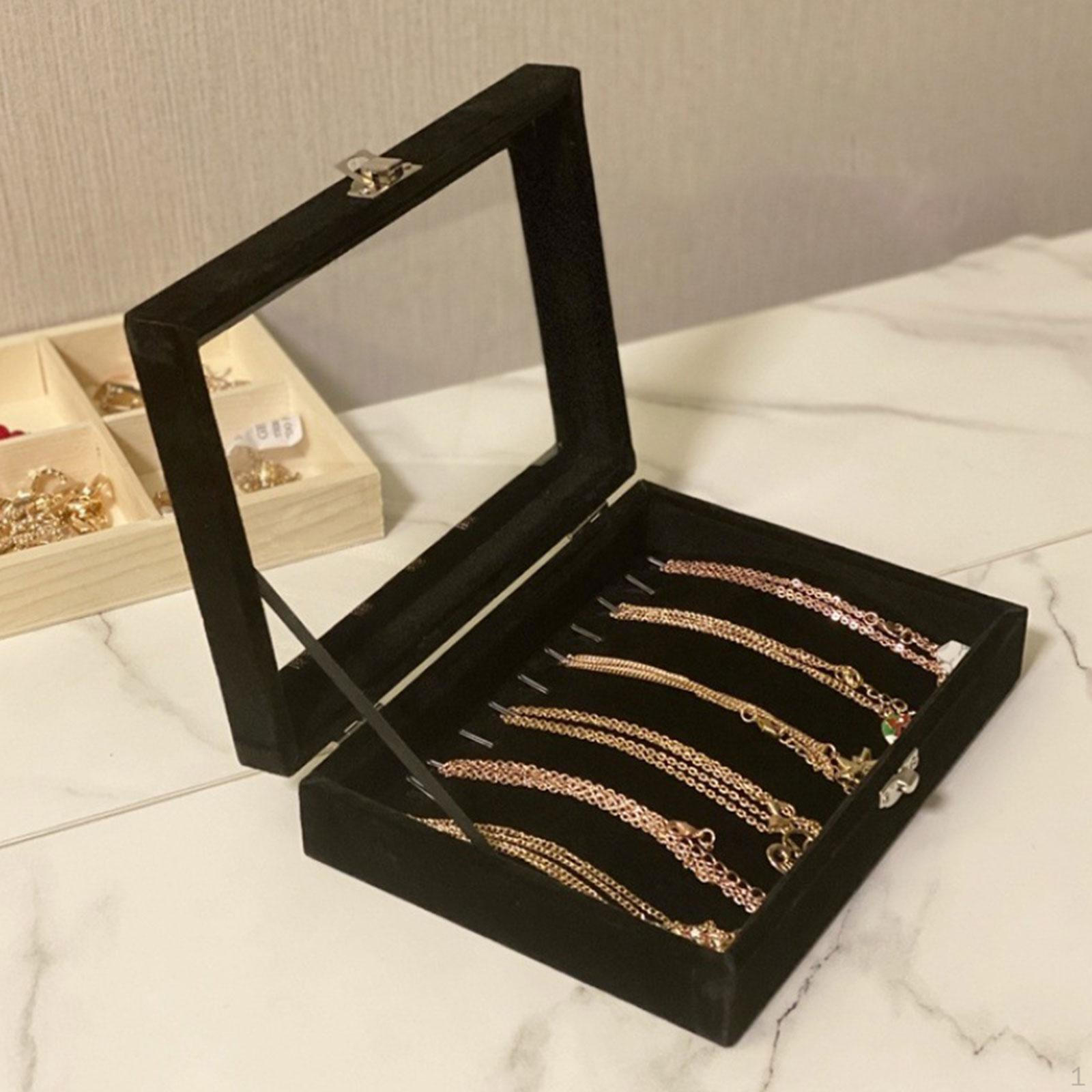 

Шкатулка для хранения ювелирных изделий Лоток Витрина Магазин для женщин Держатель ювелирных изделий Black S