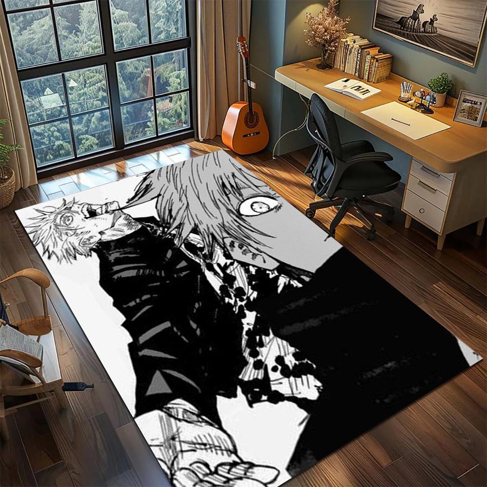 Jujutsu Kaisen Bedroom Rug Carpet Large Area Rug Non Slip Washable Floor Mat Printed Home Decor for Gamer Room -xia26