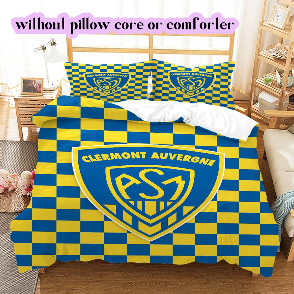 Leeds United Pattern Bedding,Quilt Set Quilt Cover Pillowcase Home Birthday Gift (1*duvet cover+2*pillowcase,without core)