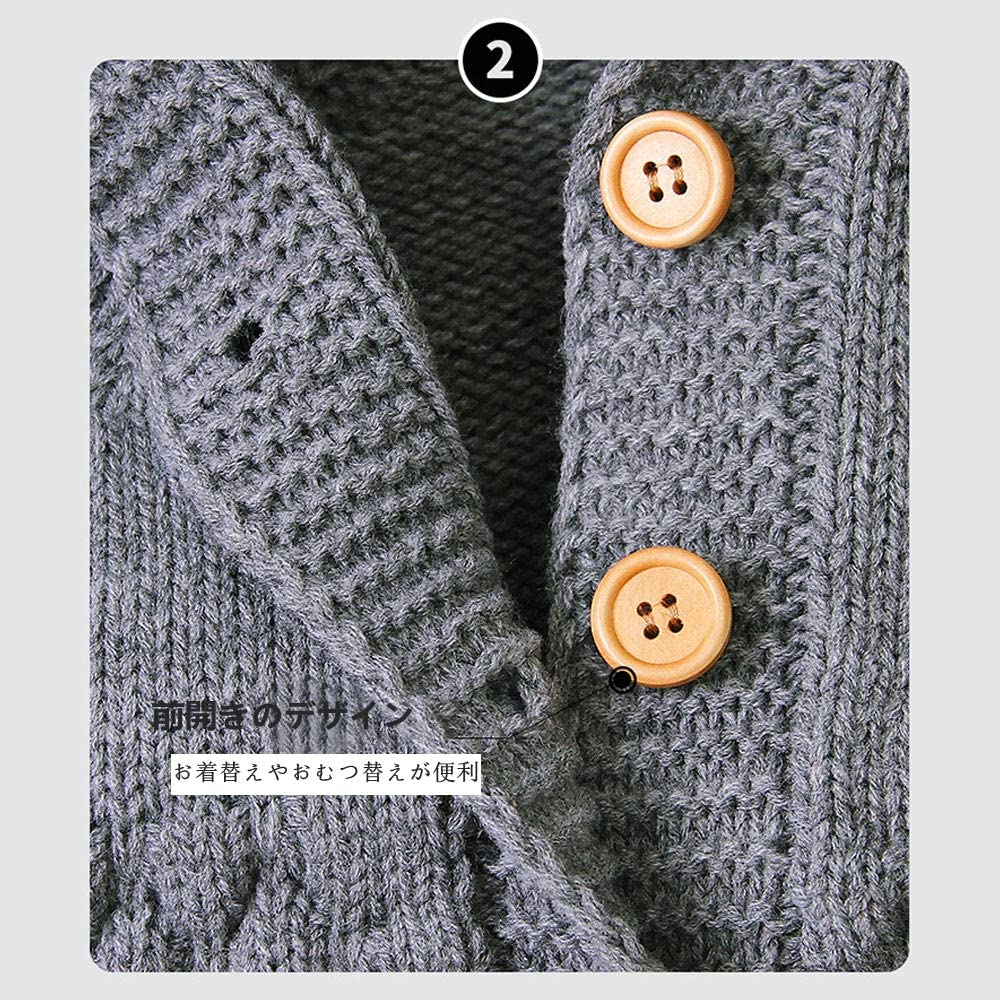 Baby Clothes Rompers Coveralls Knit Long Sleeves with Hat Newborn Clothes Baby Clothes Front Opening Spring Autumn Winter Cotton Girls Boys Easy To