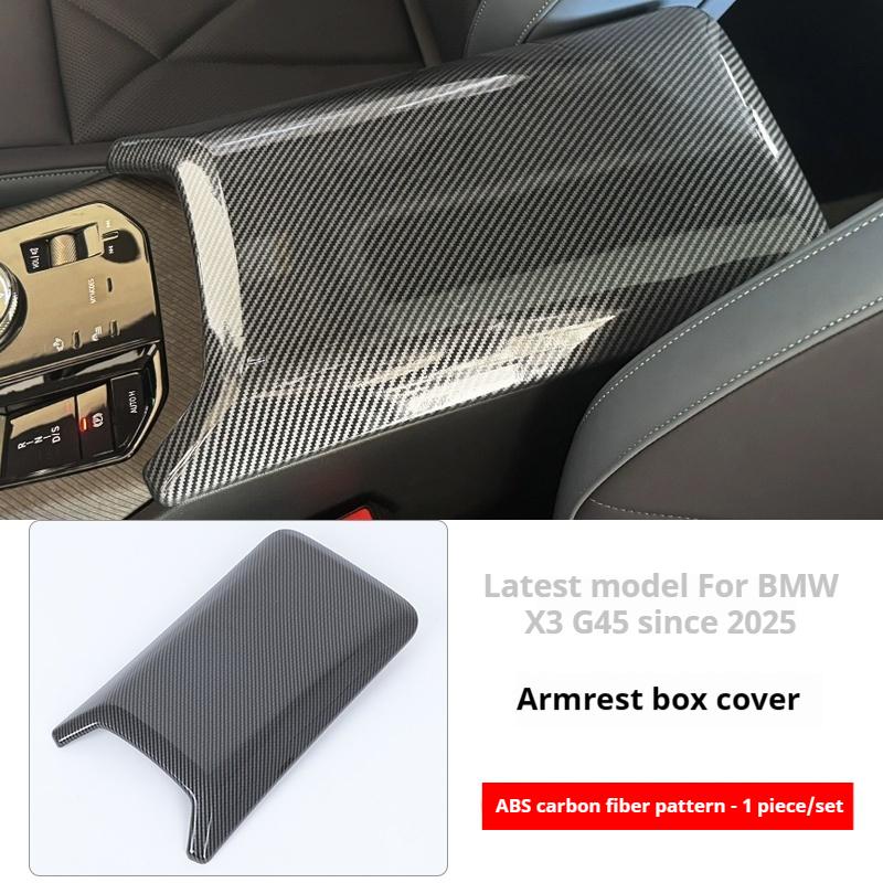 For 2025 BMW X3 G45 2025 ABS Carbon central control armrest box protective cover carbon fiber pattern Car interior accessories