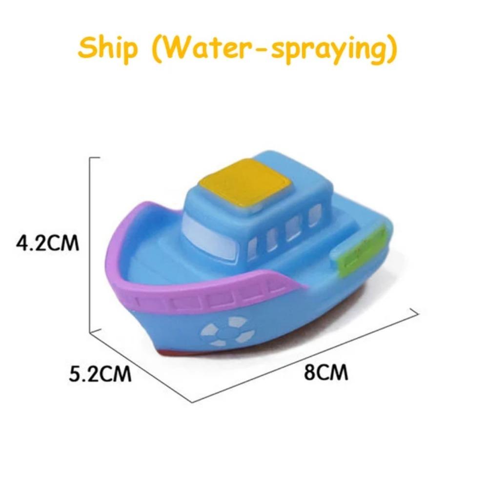 Baby Bath Toy Swimming Water Toys Cartoon Soft Rubber Car Boat Plane Float Squeeze Sound Water Spray Kids Water Play Toys Gifts