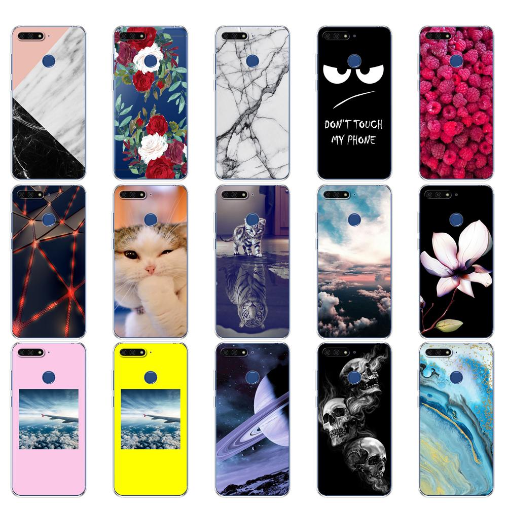 For Huawei Honor 7C 5.7 Inch Case Cover Soft Silicone TPU Cute Cover Back Protective Phone Case For Huawei Honor 7c Aum-L41 Bags
