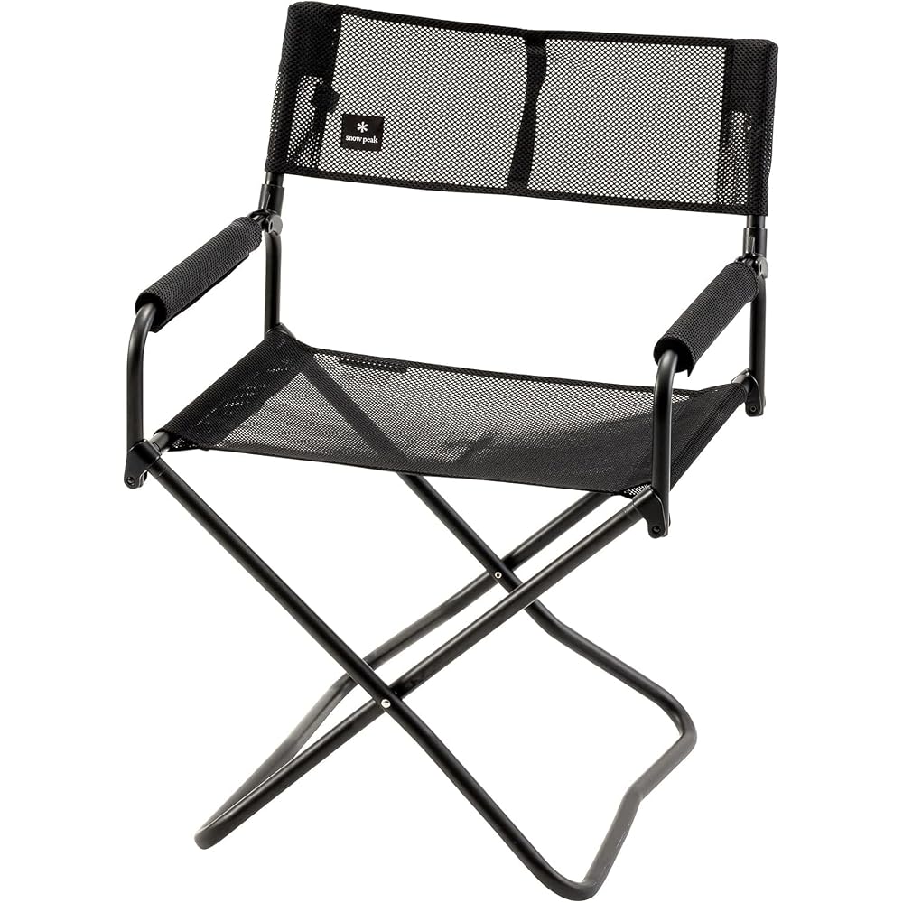 Snow Peak Mesh FD Chair Black High Back Folding Outdoor Camping Chair Stable Design