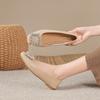 Women's Genuine Leather Nude Flats - Soft Sole, Low-Cut, Plus Size (41-43), Summer 2025 Collection