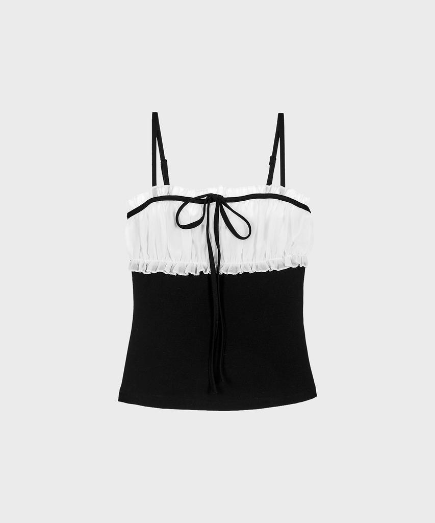 Alkialka Chiffon Ribbon Sleeveless (Black)