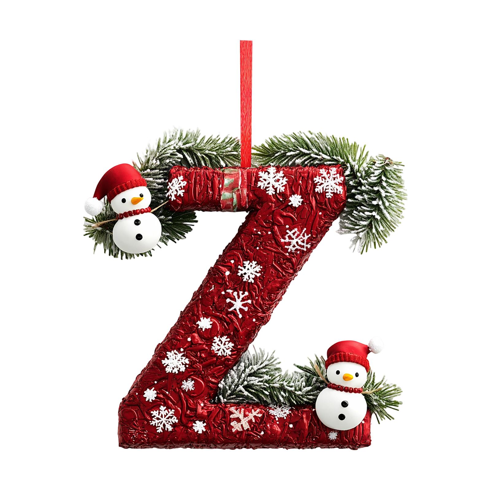 

2D 26 Letter Christmas Ornaments Acrylic Flat Christmas Tree Home Decorations Ornaments One Size