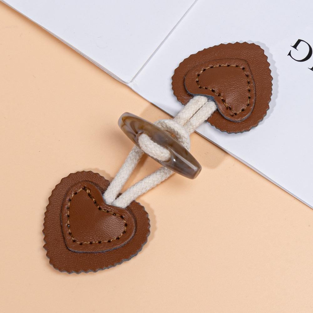 Fashion PU Leather Horn Buckle Vintage Style Sew-On Design Resin Horn Buttons Sew-On Buttons Jackets