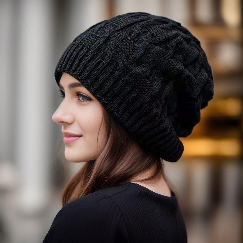 Autumn Winter Hats Children's Fashion Ear Protectors Knitted Hats Double Layered Warm Postpartum Hats Thickened Knitted Hats Loose Stacking Hats
