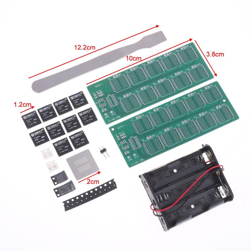 BGA-Chip-Lötübungsplatine-Kit Dezimale blinkende Lichter Lehre Praktisches Training Lötübung Einzelteile