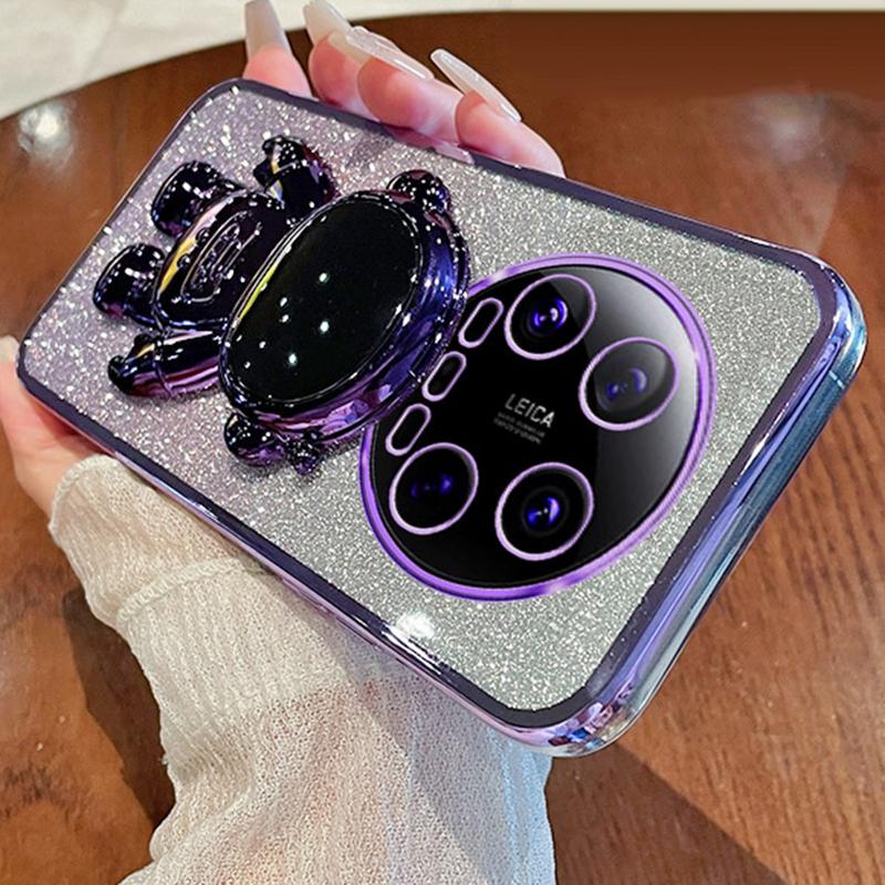 

For Xiaomi 14 Ultra Case Astronaut Kickstand PC+TPU Glitter Phone Cover Purple