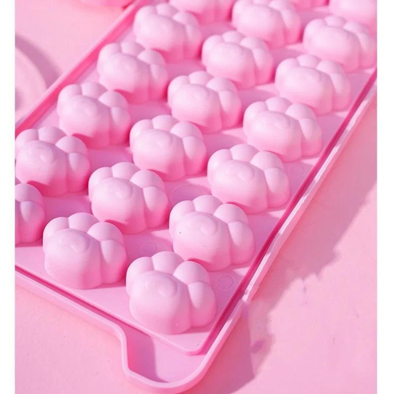 24 dutinová roztomilá silikonová forma na ledové kostky s kočičími tlapkami s víkem, forma na nanuky, čokoládu, sušenky, sýr, dárek, kuchyňské doplňky