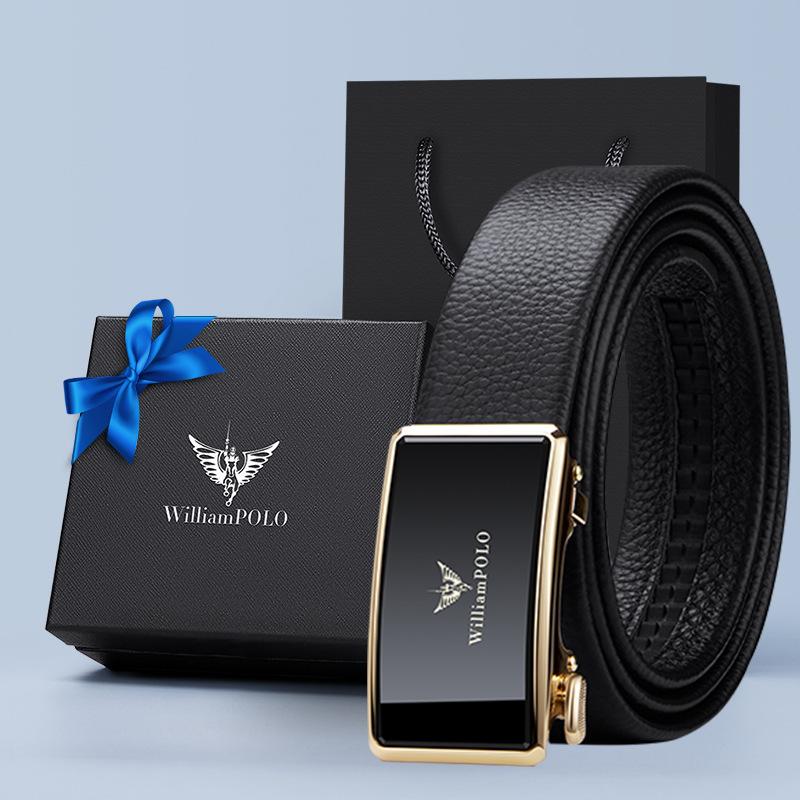 

Чоловічий ремінь Emperor з натуральної шкіри, автоматична пряжка, високоякісний діловий універсальний верхній шар із чистої волов’ячої шкіри, чоловічий ремінь для штанів 2023 року 110cm