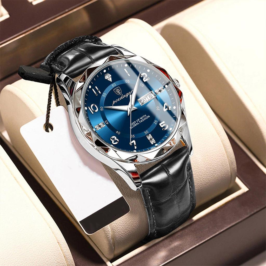 POEDAGAR Cronografo 917 Gli Uomini Di Lavoro Guardano Gli Orologi Da Polso Luminosi Impermeabili Della Settimana Di Moda Business Luxury - Foto 9