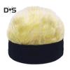 Novelty Fake Hair Visor Hat for Men Adjustable Spiked Wig Hat with Peaked Short Hair Street Hip Hop Hat for Festivals Parties