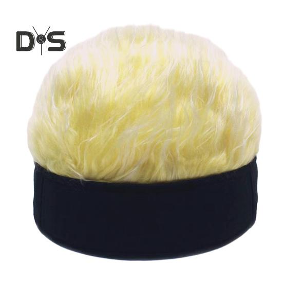 Novelty Fake Hair Visor Hat for Men Adjustable Spiked Wig Hat with Peaked Short Hair Street Hip Hop Hat for Festivals Parties