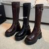 Height increase 7cm women's boots 2025 new versatile long boots muffin thick-soled small man new tall knight boots women