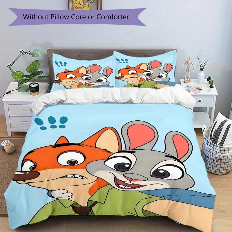 3pcs Nick, Judy Printed Bedding Set, Breathable And Soft, Machine Washable, Christmas Gift, Suitable for Bedroom Decoration, 091