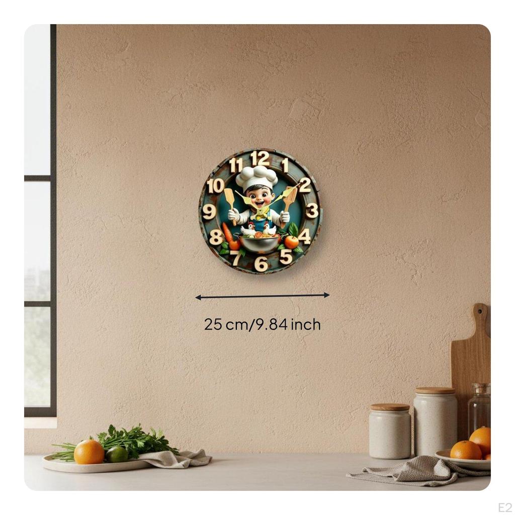 2D Wall Clock Light Luxury Silent Decorative Home Decor 20CM Hs0091