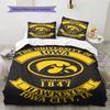 Iowa Hawkeyes Muster Bettwäsche Set Bettbezug Kissenbezug Heimdeko Geschenk (1 Bettbezug + 2 Kissenbezüge, ohne Füllung)