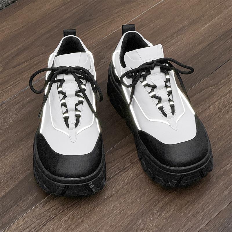 Fashion Street Style Original Men's Sneakers New Arrival Casual Leather Shoes Fashion Trend Male Thick Bottom Shoes Skateboard Footwear