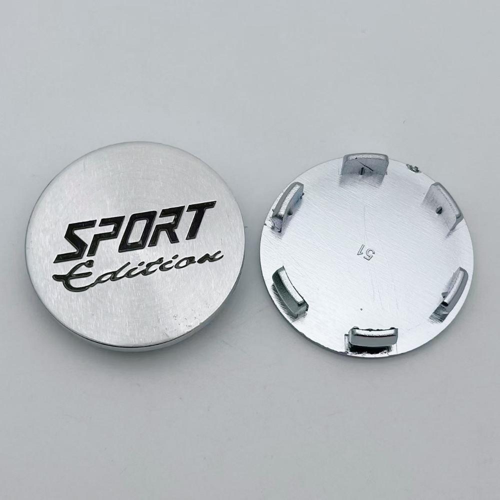 4pcs 51mm Sport Edition Logo Emblem Car Wheel Center Caps Wheel hubcaps Auto Rim Centre Cover Black/Sliver Car Accessories